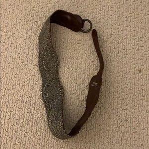 Brown leather and beaded Anthropologie belt